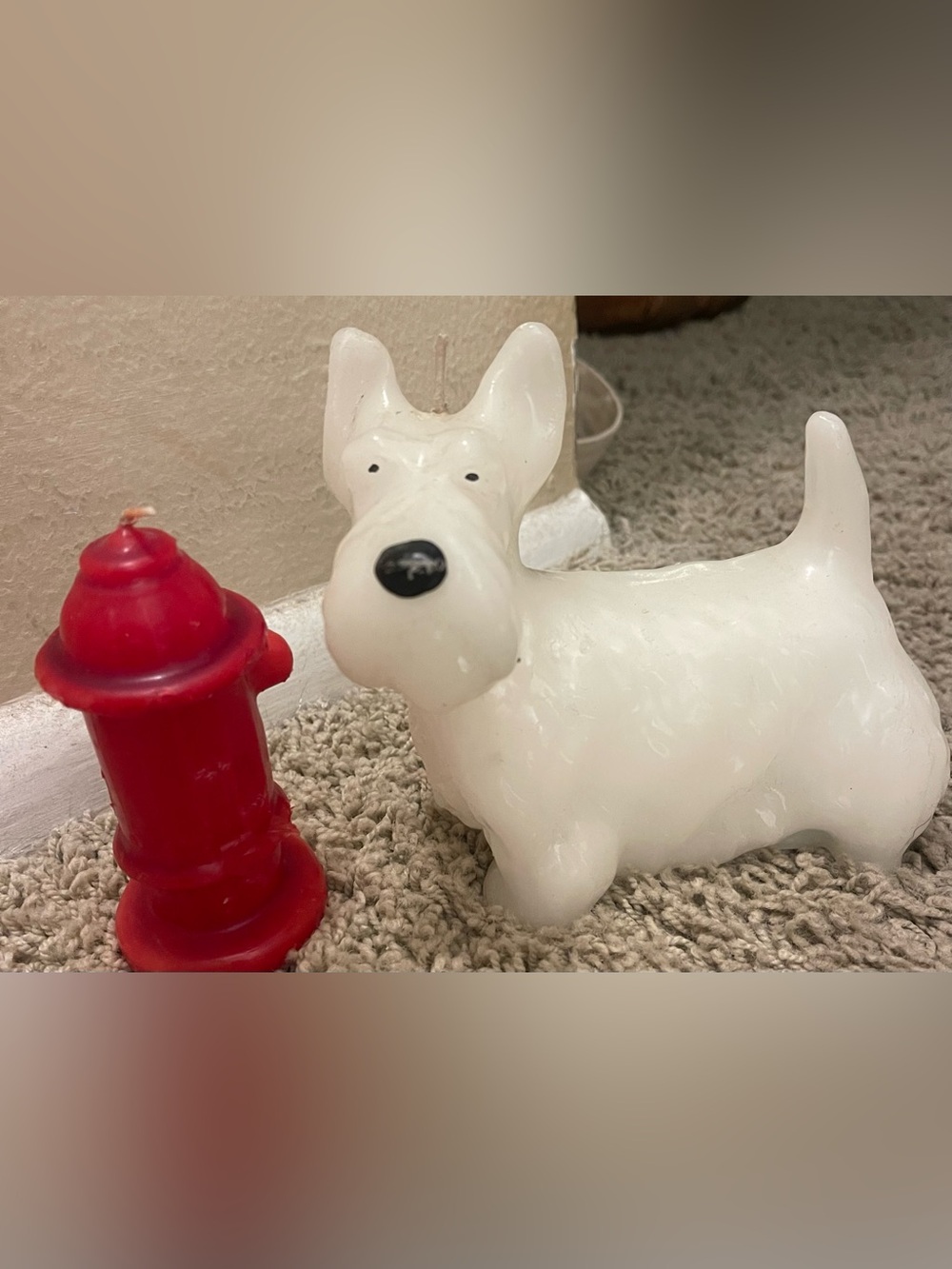 Vintage Scottish Terrier & Fire Hydrant Candle Set – Unused Dog Scottie Retro